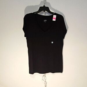 LOFT Black Fitted Short Sleeve T-Shirt (1177)